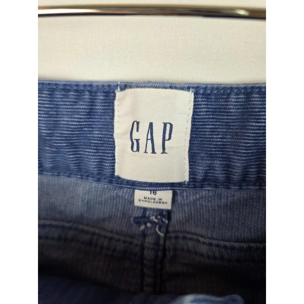 GAP Women's Shorts Size 16 Blue Corduroy Cut Off Short